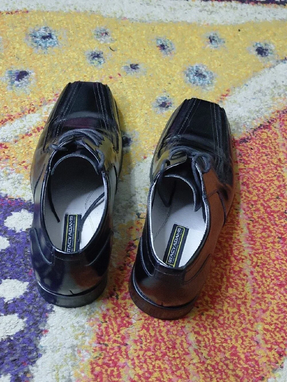 Stacy Adams Shiny Black Lace-Up Dress Oxfords